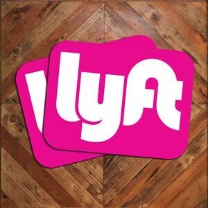 Pair (2) of LYFT Logo Pink Car Door Magnet Signs 9x12 Vehicle Driver Signage New
